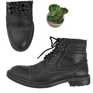 Arkbird Mens Size 7 Black Chelsea Boots Leather Oxford Ankle Boots with Zipper